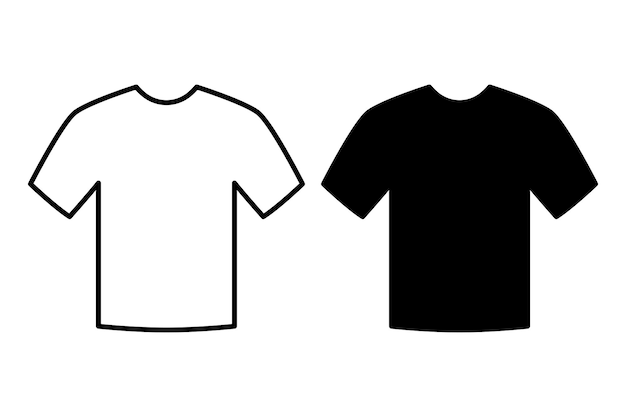 Free Vector basic t shirt outline and glyph