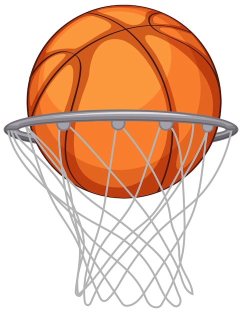 Free Vector a basketball ball in a hoop