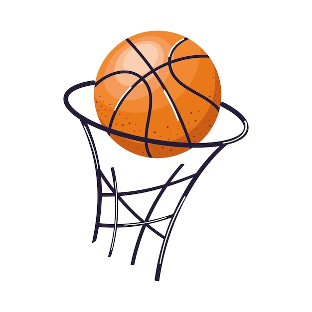 Free vector basketball balloon and basket