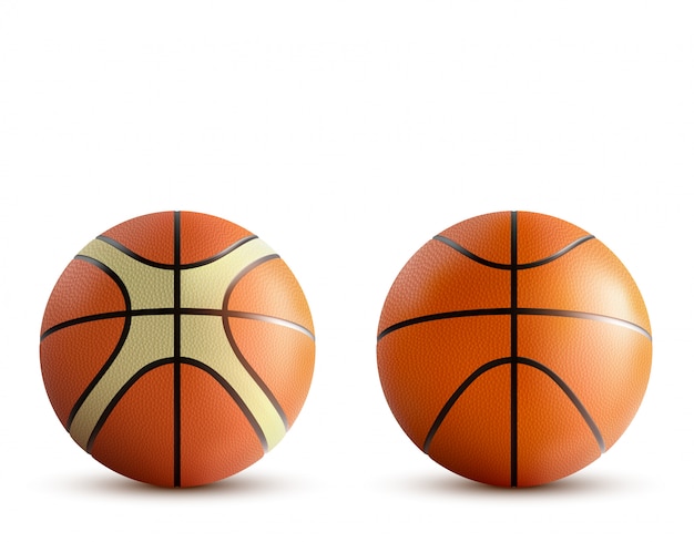 Free vector basketball balls set isolated on white