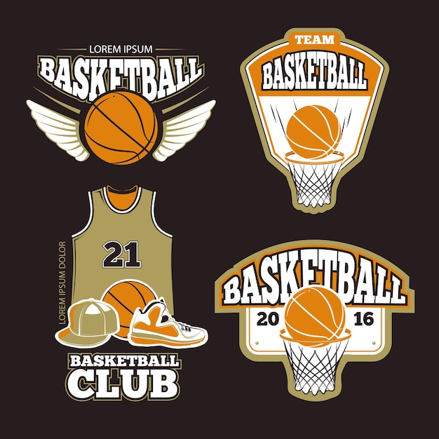 Free vector basketball label set