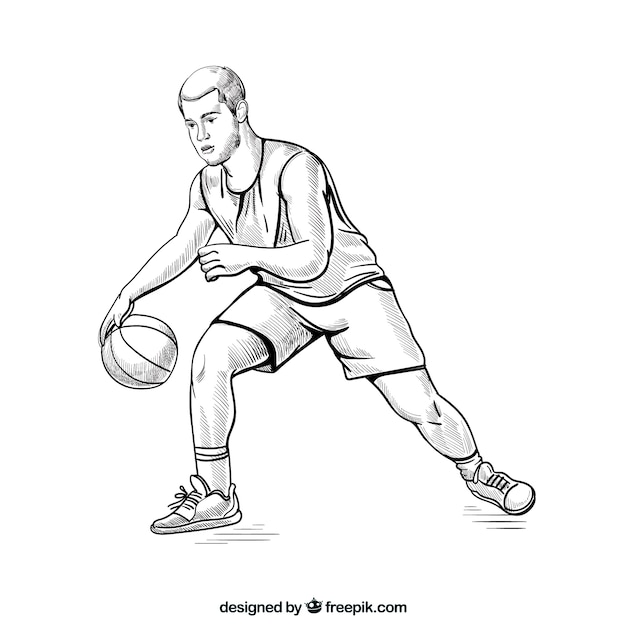 Basketball player with sketchy style