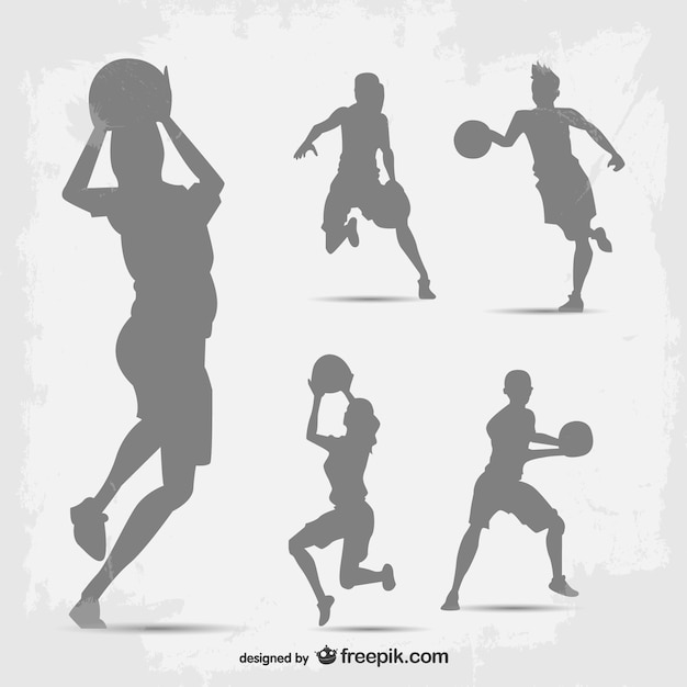 Basketball players silhouettes