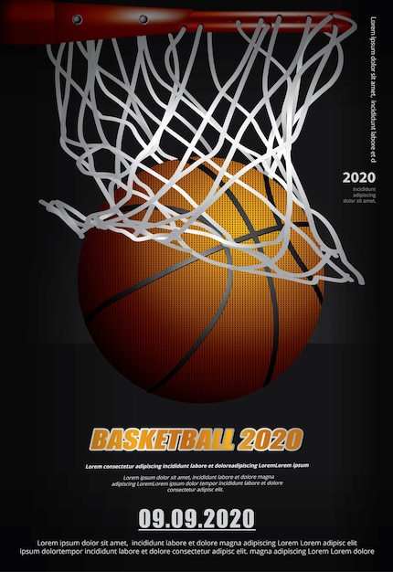 Free Vector basketball poster advertising illustration