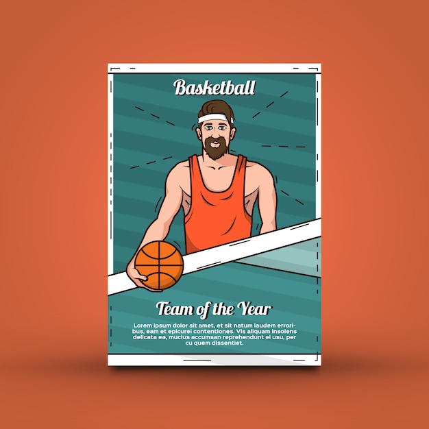 Free Vector basketball poster template