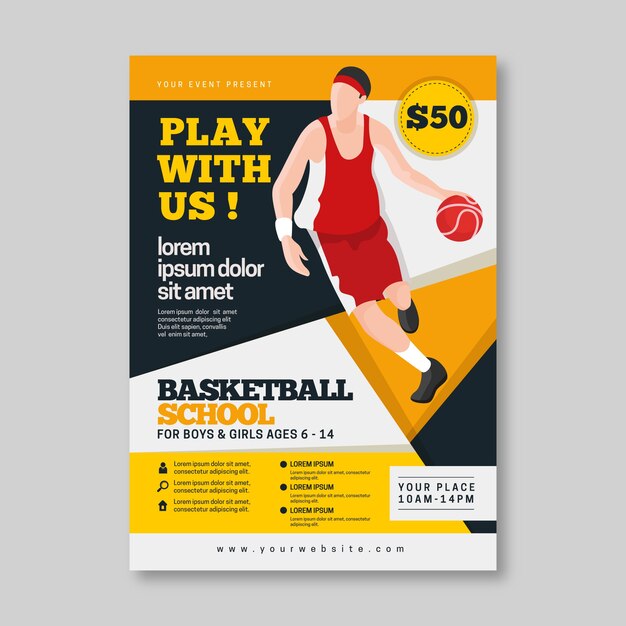 Basketball sport flyer template