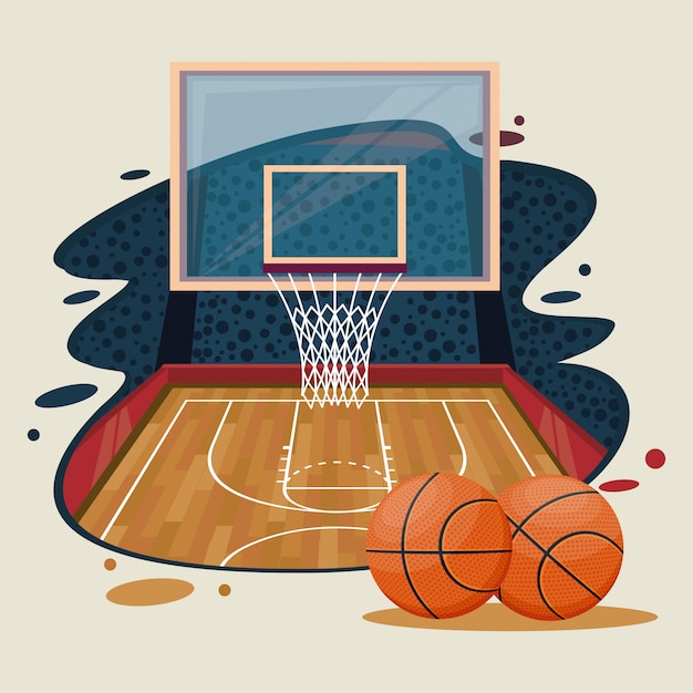 Basketball sport game scenery