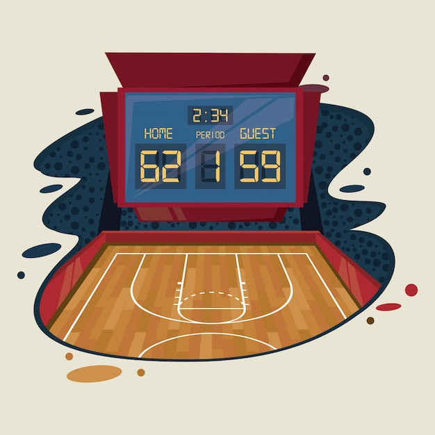 Free Vector basketball sport game scenery