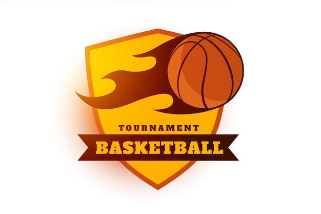 Free Vector basketball tournament label design symbol