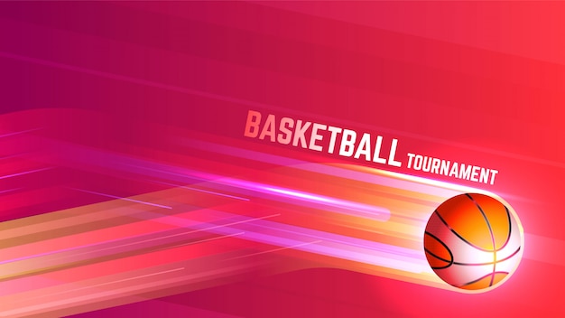 Basketball tournament sports background with lights