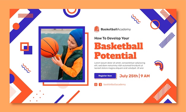 Free Vector basketball webinar template