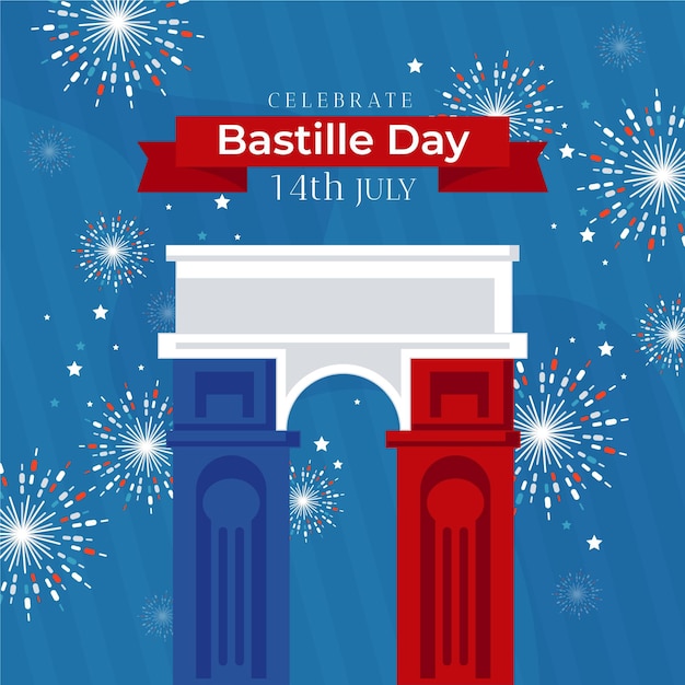 Free vector bastille day illustrated