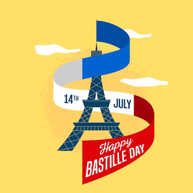 Bastille day illustration cocnept