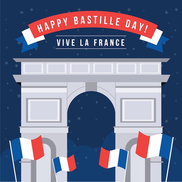 Free vector bastille day illustration