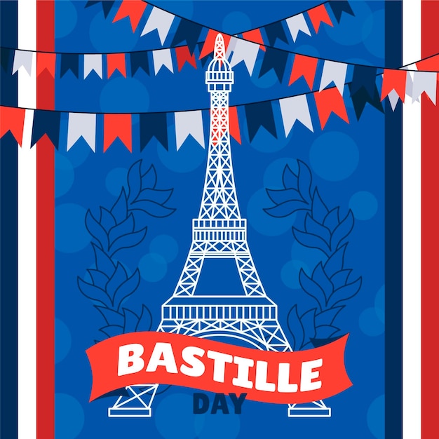 Free Vector bastille day illustration