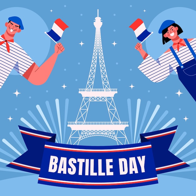 Free Vector bastille day illustration