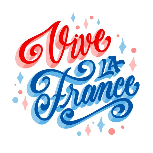 Bastille day lettering concept