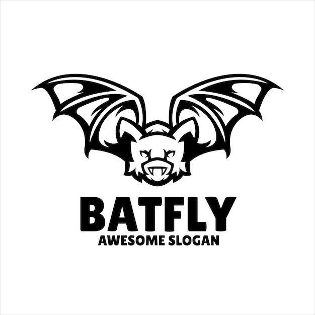 Free Vector bat simple mascot logo design