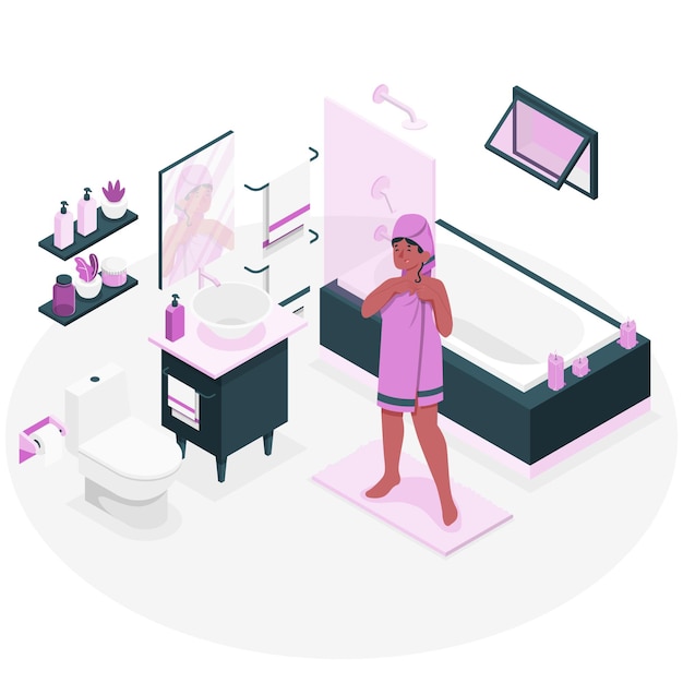 At the bathroom concept illustration