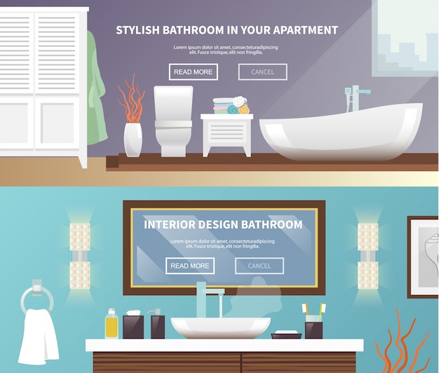 Free Vector bathroom furniture banner