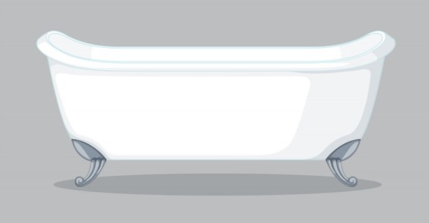 A bathtub on grey background