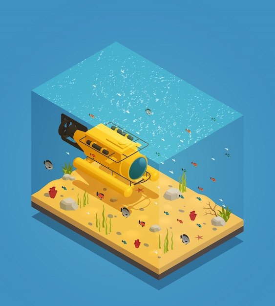 Free Vector bathyscaphe underwater equipment vector illustration 