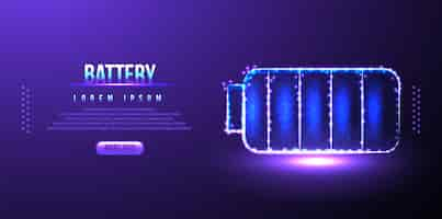 Free vector battery, plug, charging low poly wireframe mesh from polygonal design