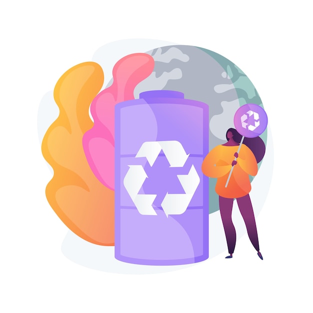 Battery recycling abstract concept illustration