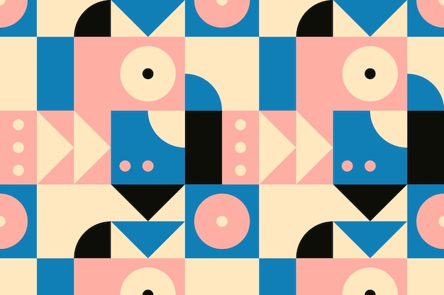 Free Vector bauhaus inspired pattern flat design background