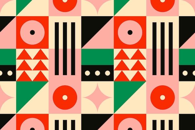 Free Vector bauhaus inspired pattern flat design background