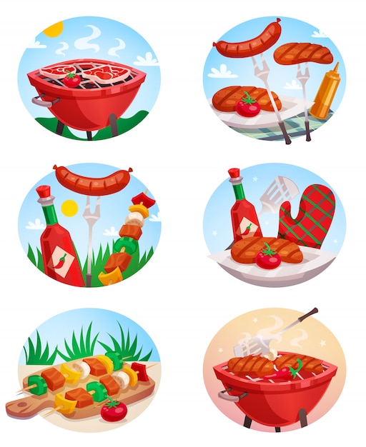 BBQ Grill Stickies Set