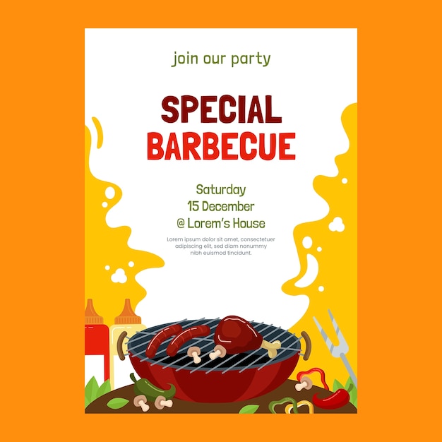 Bbq party invitation template