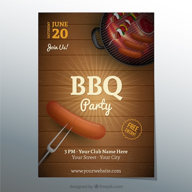 Free Vector bbq party poster