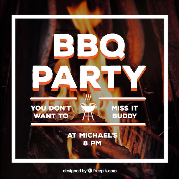 Free Vector bbq party template