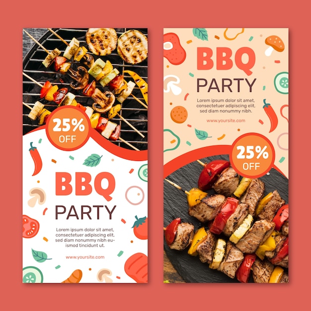 Bbq party vertical banner template