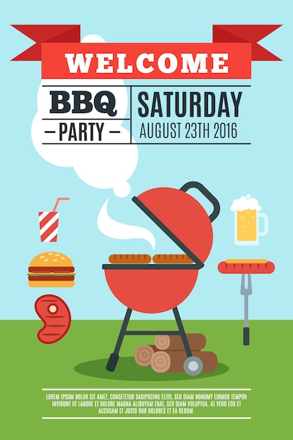 BBQ poster illustration