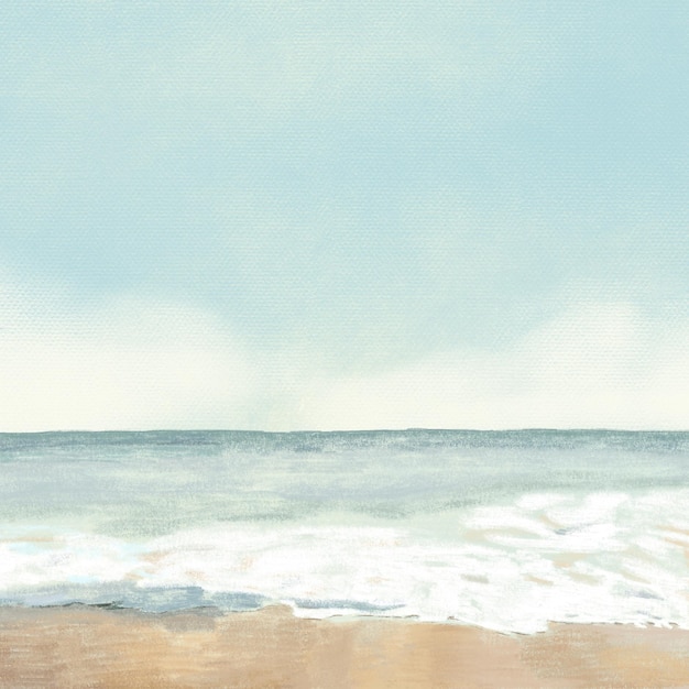 Free Vector beach background color pencil illustration