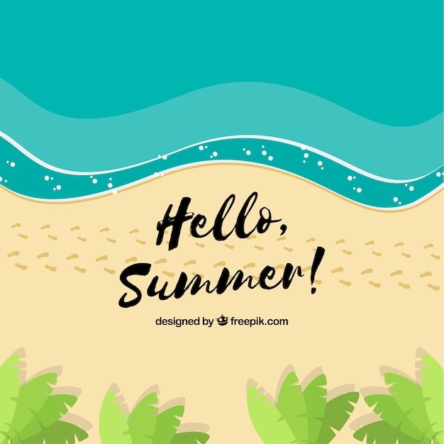 Beach background in flat design