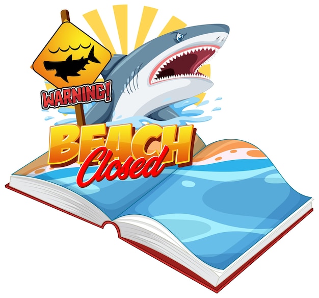 Free Vector beach closed due to sharks