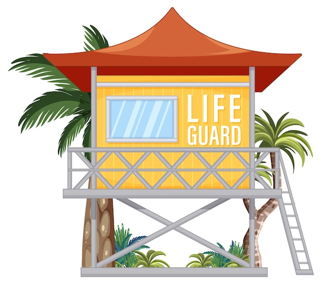 Free Vector beach lifeguard tower isolated