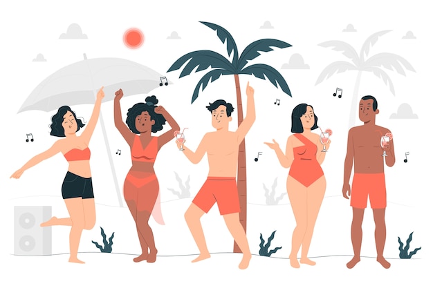 Free Vector beach party concept illustration