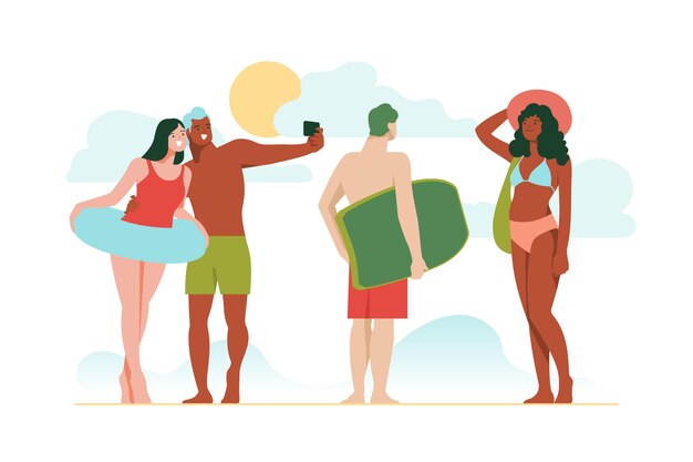 Beach people concept