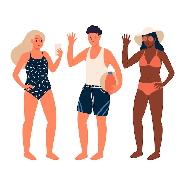 Beach people illustration collection