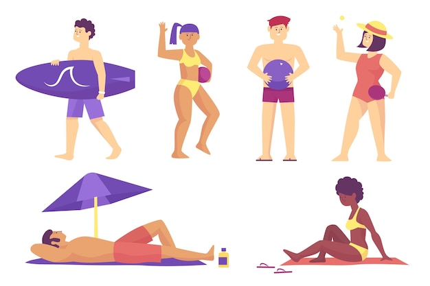 Beach people illustration