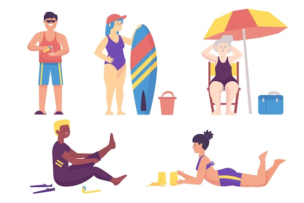 Beach people illustration