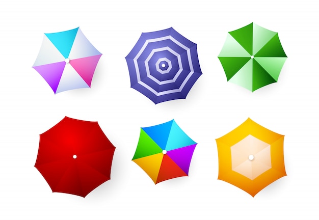 Free Vector beach umbrellas set