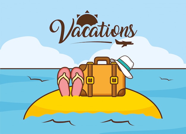 Free Vector beach vacations 