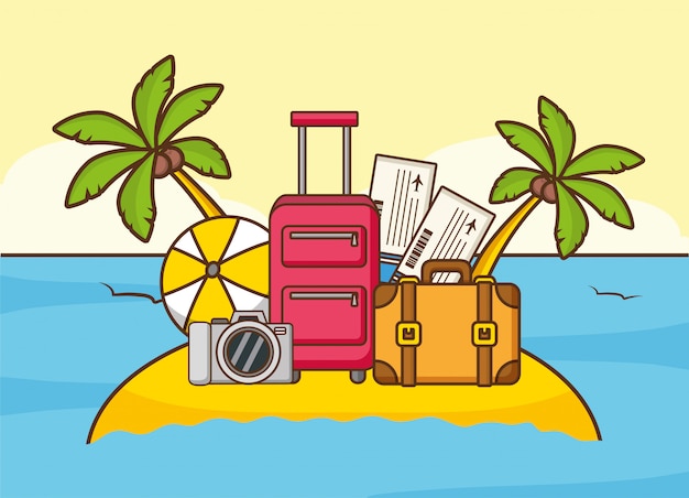 Free Vector beach vacations 