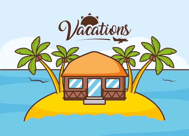 Free Vector beach vacations 