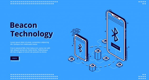 Beacon wireless technology isometric web banner